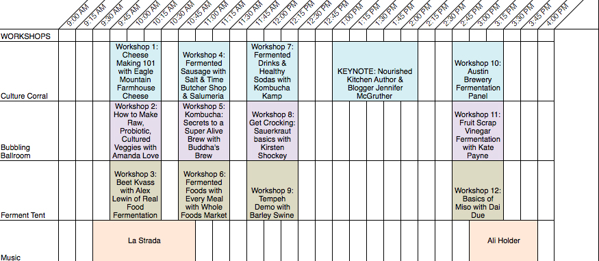 AFF 2015 workshop and music schedule